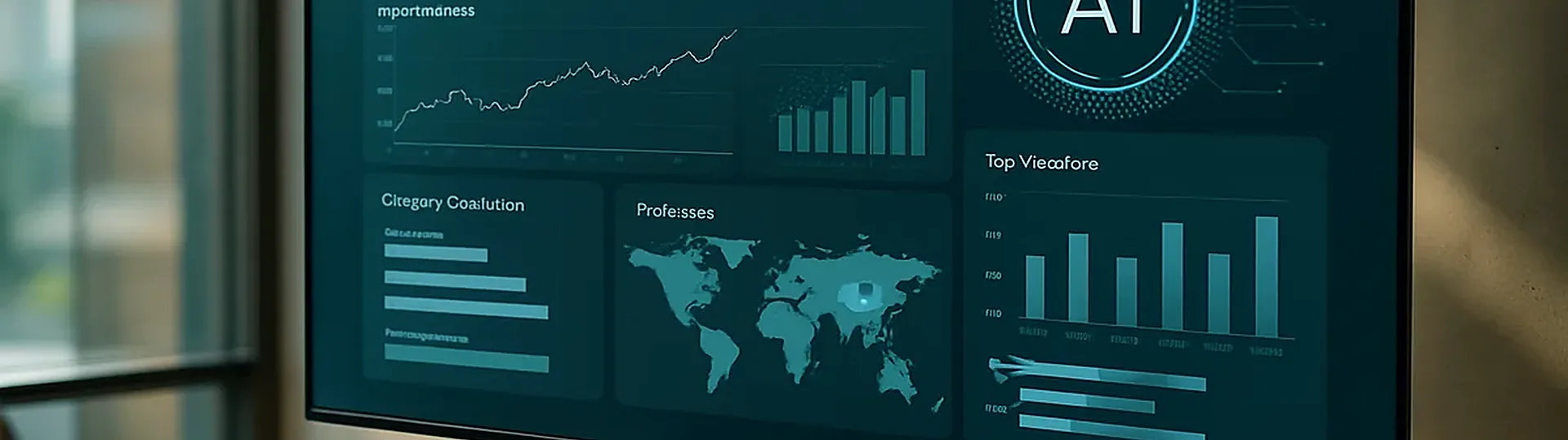 Dashboard showing AI-powered procurement analytics for hotel supply chain management