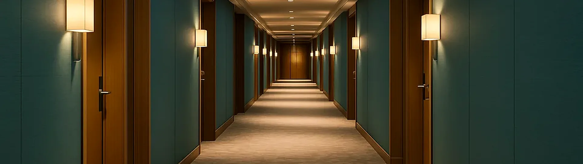 Hilton hotel property exterior with professional supplier meeting in a conference room setting