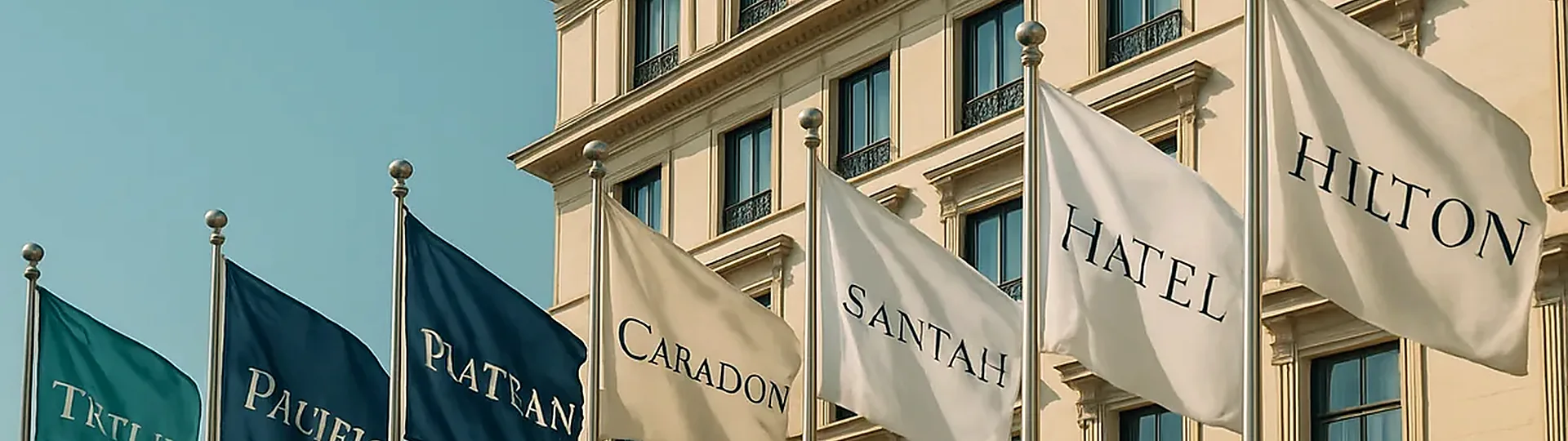 Hotel brand standards compliance checklist with Marriott, Hilton, IHG, and Accor logos