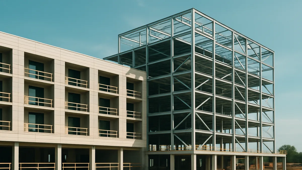 Global map highlighting hotel construction hotspots with pipeline data for United States, Middle East, Asia Pacific, and Europe